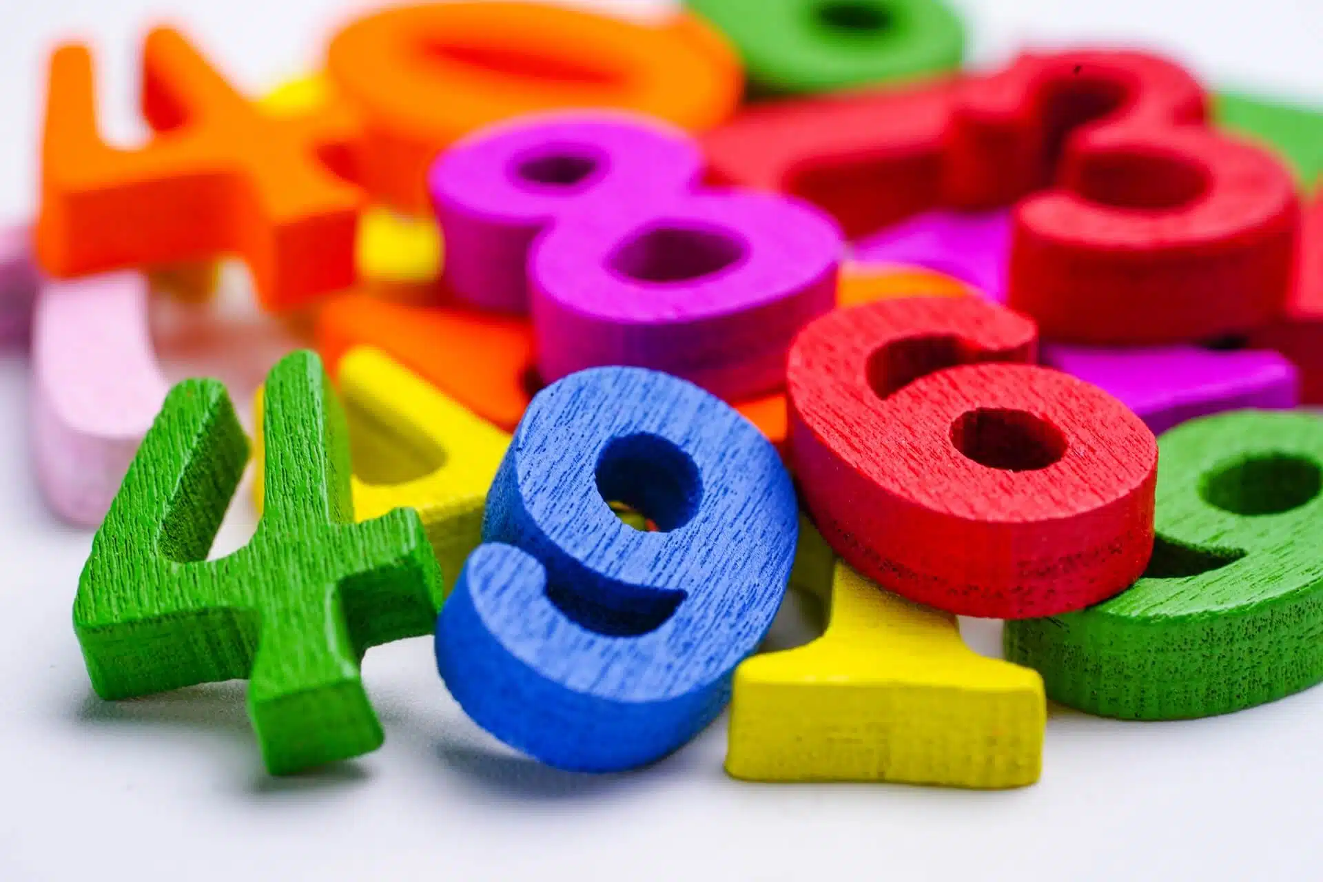 colorful numbers against a white background